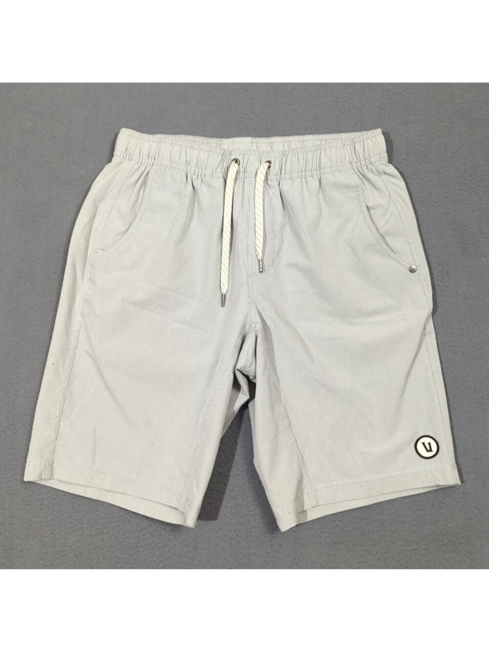 Vuori Shorts Men's S Gray Striped Kore Lined 9" Athletic Drawstrings